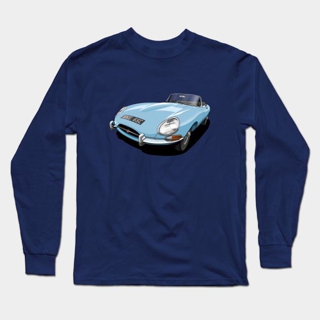 Jaguar e-type roadster Long Sleeve T-Shirt by candcretro